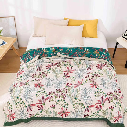 Floral Organic Cotton Throw